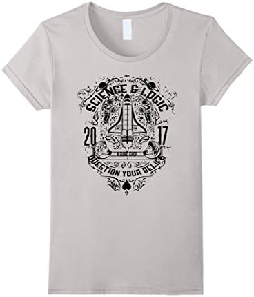 Womens Science and Logic. science shirt Medium Silver