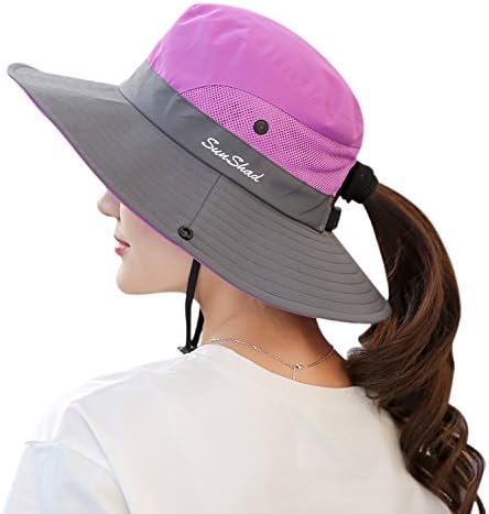Jersri Women Outdoor UV Protection Sun Hats,Foldable Wide Brim Summer Hiking Hats