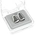 Double Cap Grillz Silver Tone Plain Canine Bling Two Tooth Hip Hop Teeth Grills