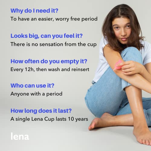 Lena Sensitive Menstrual Cup USA Made Soft Feminine Care 12h Wear Tampon, Pad, and