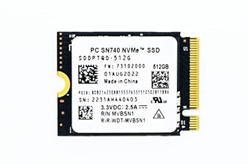 WD SN740 512GB SSD M.2 2230 30mm NVMe PCIe 4.0 Gen 4 x 4 (OEM) in