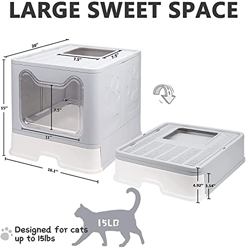 Orchid M TIM Cat Litter Box with Lid (Grey)