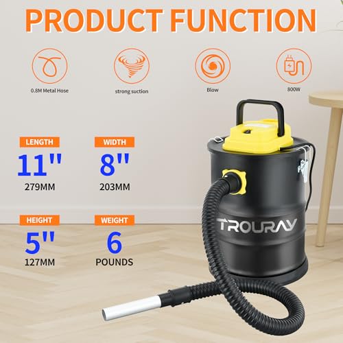 Ash Vacuum Cleaner, 800W,2.6 Gallon Fireplace Vacuum photo 12
