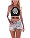 Grace's Secret Women's Cartoon Print Crisscross Lace Up Cropped Halter Top,Dream Catcher