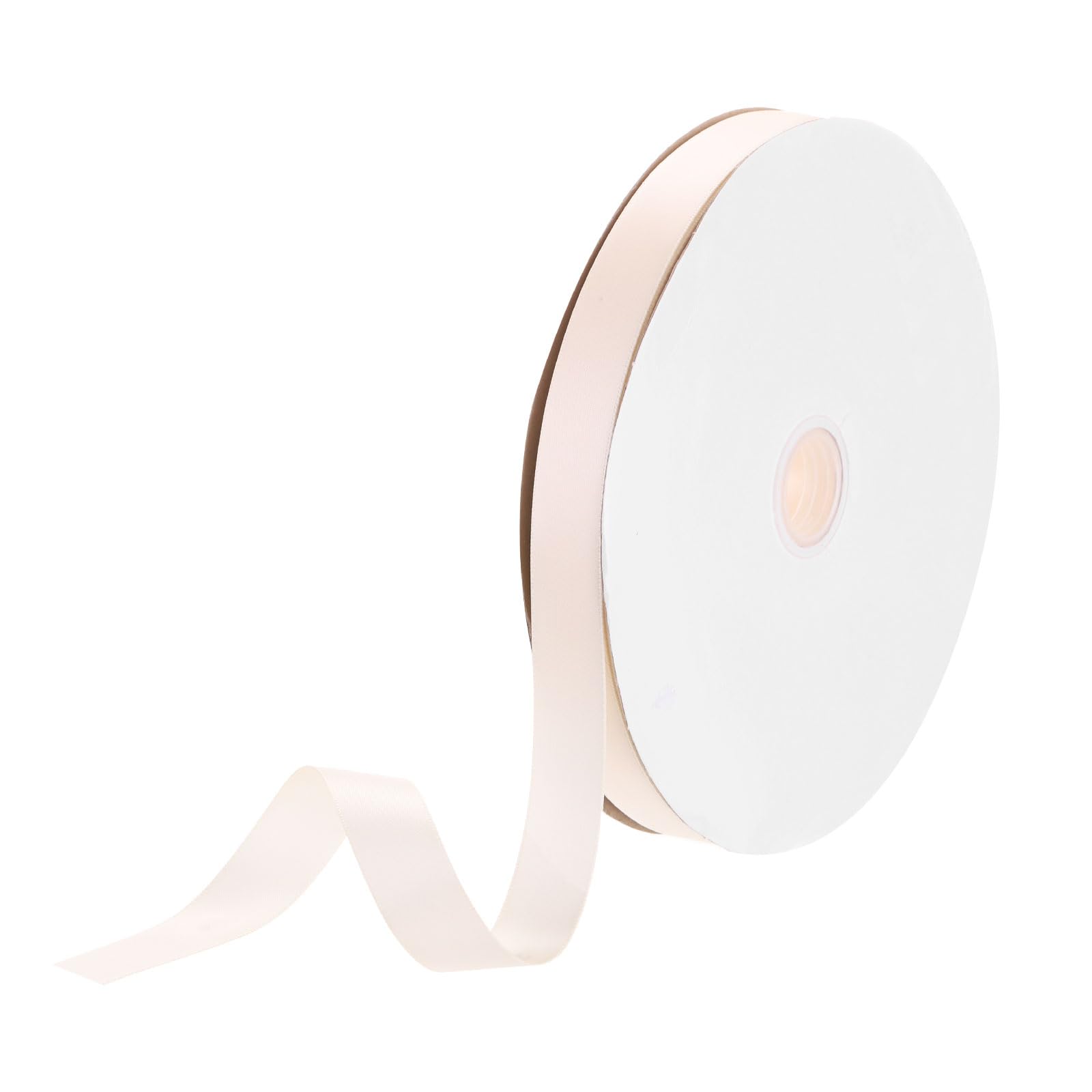 DMiotech 20mm Satin Ribbon 91m/300ft Thin Double Face Fabric Grosgrain Ribbon for Gift Wrapping Floral Hair Flower Bouquet, Beige