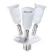 3 in 1 Light Socket Adapter KINGSO E26/E27 Splitter for Standard LED Bulbs Converter with 360 Degrees Adjustable 180 Degree Bending 110-240V 200℃ Heat Resistant No Fire Hazard