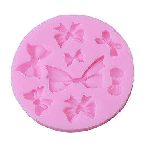 HS 8 Mini Bows Silicone Mould Fondant Sugar Bow Craft Molds DIY Cake Decorating 1pc