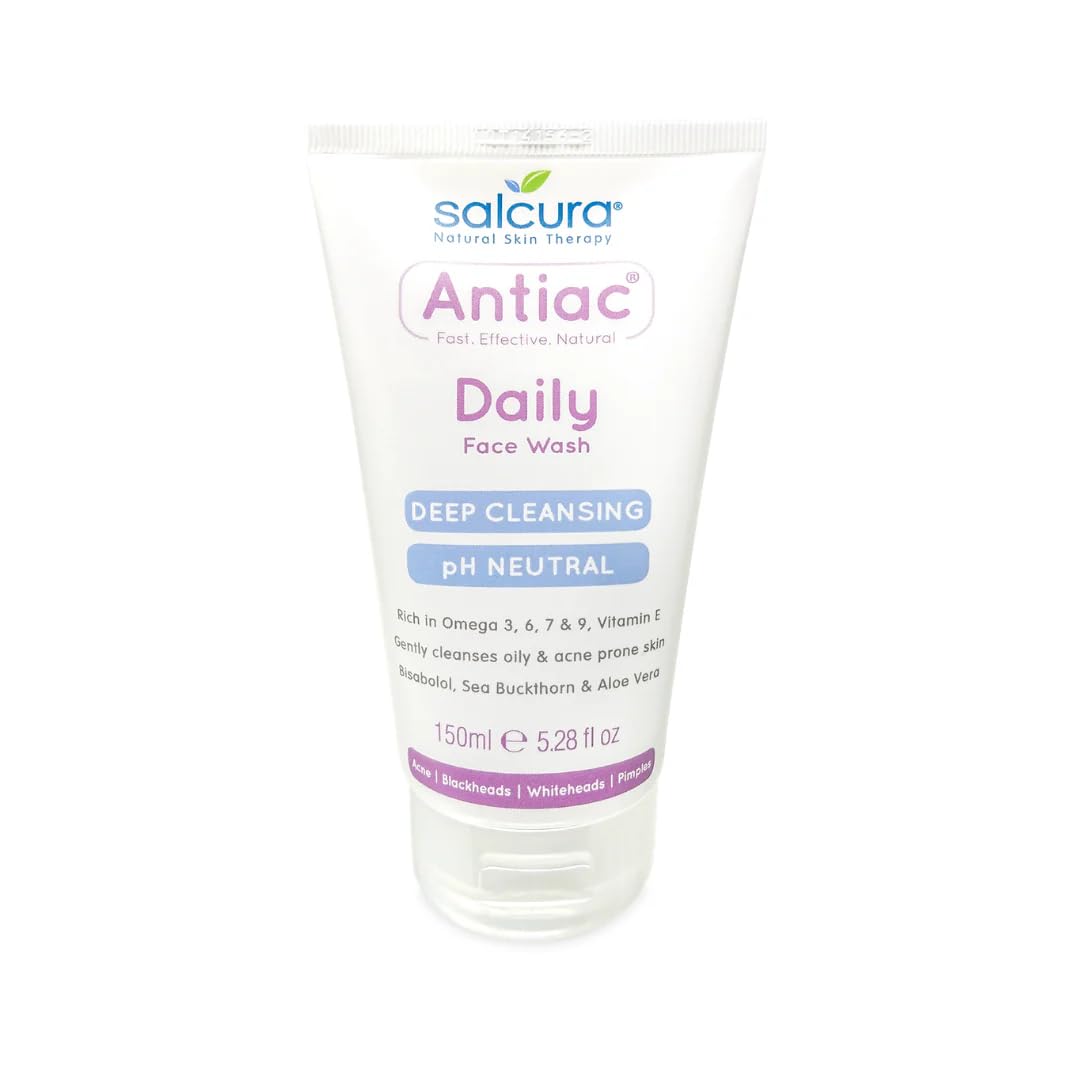 Salcura Natural Skin Therapy, Antiac Daily Face Wash, Effective Daily Cleansing For Skin Prone To Acne & Blemishing, Leave Your Skin Soft, Supple & Cleansed, No Nasties 150ml