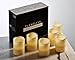Hayley Cherie - Real Wax Flameless Candles with Timer (Set of 6) - Ivory LED Candles 3” Wide x 4” Tall - Flickering Amber Flame - Battery Operated Pillar Candles - Large Unscented