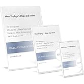 ECKEK ABS Plastic Sign Holder,Menu Displays L Shape Sign Stand (Vertical White A6 105×148mm/4.13×5.83 inches)