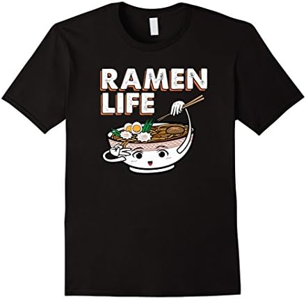 Mens Student Ramen Life Cute Tasty Noodle Anime T Shirt Medium Black