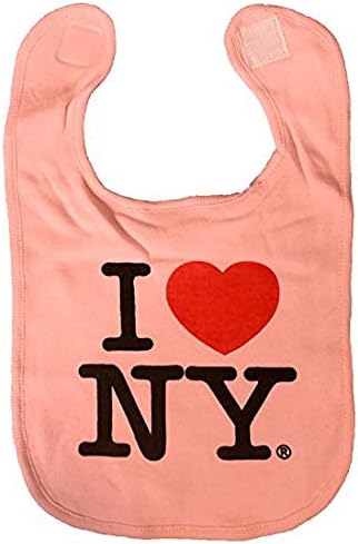 I Love New York Baby Bib Cotton Velcro (Light Pink)