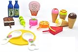 Little Treasures Desserts Ice Cream Playset for Ages 3 and Up for Pretend Play 20 plus pcs included for childrens toy set