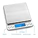SHINE HAI Digital Kitchen Scale, Stainless Steel High-Precision Pocket Food Scale, 0.1g - 3000g Multifunctional Pro Scale with Back-Lit LCD Display, Tare, PCS Features, Silvery (Batteries Included)