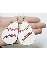 StylesILove Women Teen Girls Baseball Games Teardrop Leather Dangle Earrings