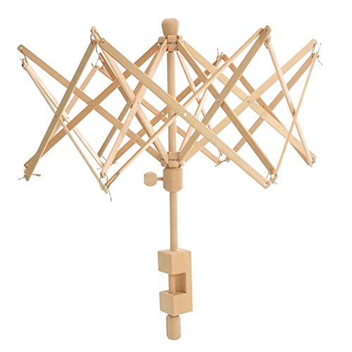 Wooden Swift Wool Yarn String Winder Holder,Knitting Umbrella Thread Fiber String String Winder, Hand Operated Winder, Ball Winders for Winding Lines Yarns Fiber Patchwork Sewing Supplies - Thumbnail 5