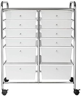 Honey Can Do Crt 01683 12 Drawer Chrome Studio Organizer Cart
