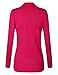 BIADANI Women Classic Soft Long Sleeve Open Front Cardigan Sweater Magenta 2X-Large