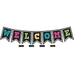 Teacher Created Resources Chalkboard Brights Welcome Pennant Bulletin Board (5614)