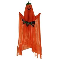 Haunted Hill Farm 3.3 ft. Animatronic Lighted Friendly Ghost Decoration | Halloween Haunted House Props | Touch Activated Arm & Head Movement | Poseable Arms | Holding Three Flag Banner | HHGHST-3STK Haunted Hill Farm 3.3 ft. Animatronic Lighted Friendly Ghost Decoration | Halloween Haunted House Props | Touch Activated Arm & Head Movement | Poseable Arms | Holding Three Flag Banner | HHGHST-3STK