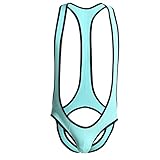YiZYiF Men's Jockstrap Leotard Underwear Jumpsuits Wrestling Singlet Top Green Large