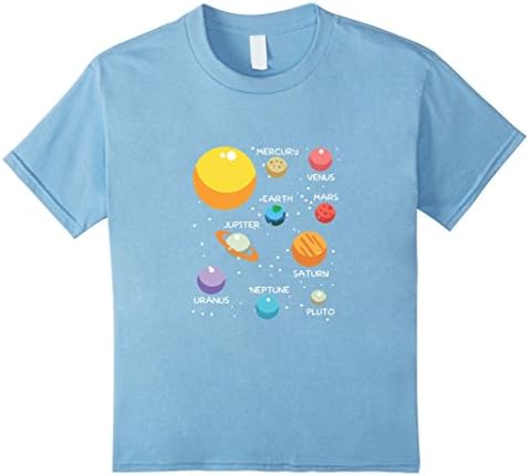 Kids Solar System Tees: Sun And Planets T-Shirt 10 Baby Blue