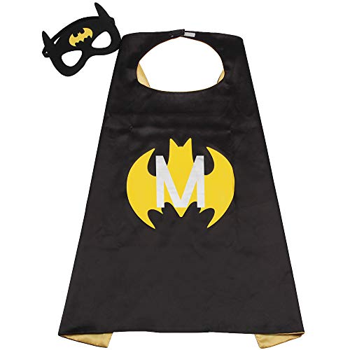Kids Superhero Costume Boys Girl Super Hero Batman Cape Toddler Birthday Gift Black