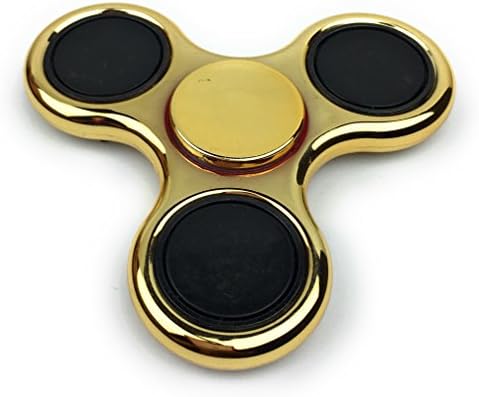 AVAREVA Assorted Tri-Bar LED Fidget Spinner Toy with Animated Lights in Metallic Colors for Adults and Kids Anti-Anxiety Stress Reducer 1-3 Mins Fast Spinning