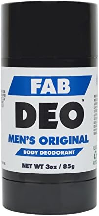 FabDeo MEN'S ORIGINAL Natural Deodorant 3 oz - Vegan and Cruelty Free - No Sulfurs or Heavy Metals - America's Favorite