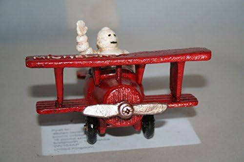 Cast Iron Michelin Man in Bi-plane Vintage Style Advertising Michelin Tyres Figure Ideal For Desk Garage Workshop Home by cast iron