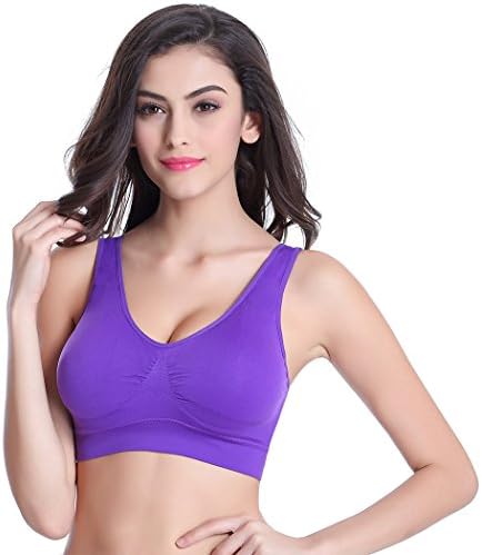 WODEBUY Seamless and confortable Sports Bra for Fitness or Swimming,Purple,Large