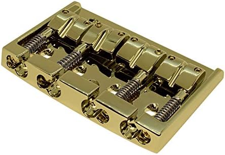 guitar replacement 4-String Bass Bridge w/Brass Saddles (gold)