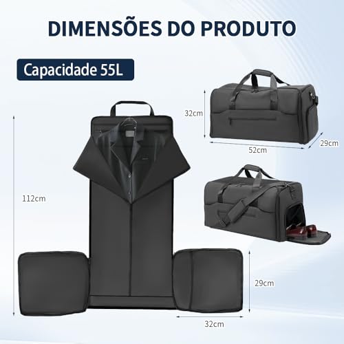 Bolsa de Viagem Grande, Mochila 3 em 1