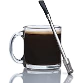 JoGo - The Original Coffee and Tea Brewing Straw - Portable Coffee Maker - Stainless Steel Single Serve Strainer - Filter Function for Hot & Cold Brew - Yerba Mate Straw for Loose Leaf Teas & Coffee