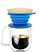 Wolecok Collapsible Pour Over Coffee Dripper,Silicone Reusable Cone Filter Holder for Camping Backpacking- For Home, Camping, Travel, Office（Dark Blue)