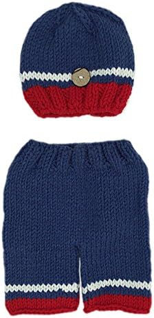 Zonegear Newborn Photography Props Handmade Crochet Kitted Baby Cap Pants Photo Outfit (2-4months)