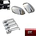 EZ Motoring Chrome Top Half Mirror Cover + 4 Door Handle Covers fit 2017-2019 Ford F250 F350 Super Duty (NOT fit F150)