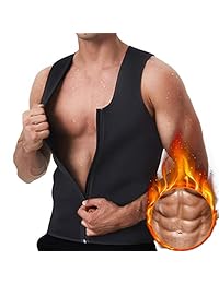 GKVK Men Waist Trainer Vest Neoprene Corset Compression Sweat Body Shaper Slimming Shirt Workout Suit