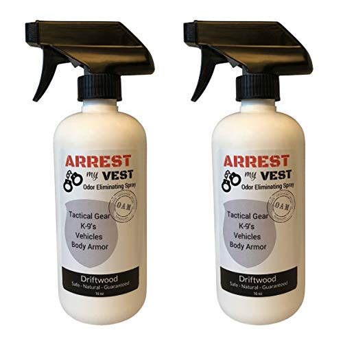 Arrest My Vest Military and Police Grade Odor Eliminating Spray for Body Armor Odor, Tactical Gear. Safe on K9's. Safe on All Ballistic Vests and Fabrics - New Driftwood Fragrance - 2 16 oz Bottles - Thumbnail 3