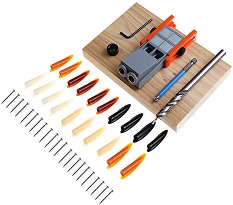 DuroFox Pocket Hole Jig with Pocket Hole Screw Jig Drill Guide Jig Plug