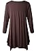 LARACE Plus Size Tops for Women Tunic Asymmetrical Dress Shirts 3/4 Sleeve V Neck Flowy Ladies Clothes for Leggings(Coffee 1X)