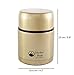 Hydro Peak Stainless Steel Vacuum Sealed Food Thermos Jar, Insulated Leak Proof Lunch Container Stays Warm 8 and Cold 12 Hours, Wide 20 oz (600 ml), Color Gold-Champagne (Extra Seal Gasket Included)