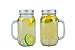 JingleBells 24oz/680ml Glass Mason Jar(with handle) Drinking Bottle Juice Jar with Metal Lid ,set of 2