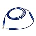 Sqrmekoko Replacement Inline Mic Remote Volume Control Audio Cable Cord Line for Bose SoundTrue Soundlink QC25 QC35 OE2 Headphoes with Iphone devices(Blue MIC)