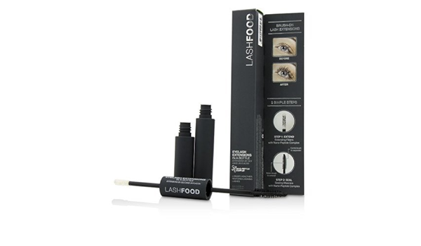 Amazon Com Lashfood Eyelash Extensions In A Bottle 1x Extending Fibers 1x Sealing Mascara 14ml 0 47oz Beauty