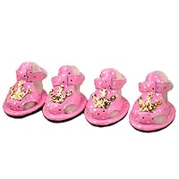 RXIN 4Pcs Breathable Sandals Dog Crown Shoes Cute Small Pet Dogs Shoes Puppy Summer Anti Skid Shoes Xs-XL