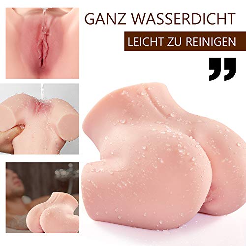 Realistische Masturbator Pussy Real Muschi Masturbatoren für Mann mit Vagin und Anal Sex Puppe für Männer mit Zwei 3D Liebeslöchern Sexspielzeug für Männer Weiches Material 1,9KG Fondlove