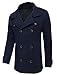 TAM WARE Mens Classic Wool Double Breasted Pea Coat TWCC06-NAVY-XL