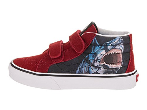 Vans Kids Sk8-Mid Reissue V (Sharks) Skate Shoe (5.5 Big Kid M, Chili Pepper/Blk)