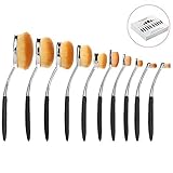 DSCbeauty Professional 10 Pcs Oval Makeup Brushes Set Packed with Box Multifuntional Super Soft Cosmetic Brushes Kit Covers All Makeup Application by DSCbeauty